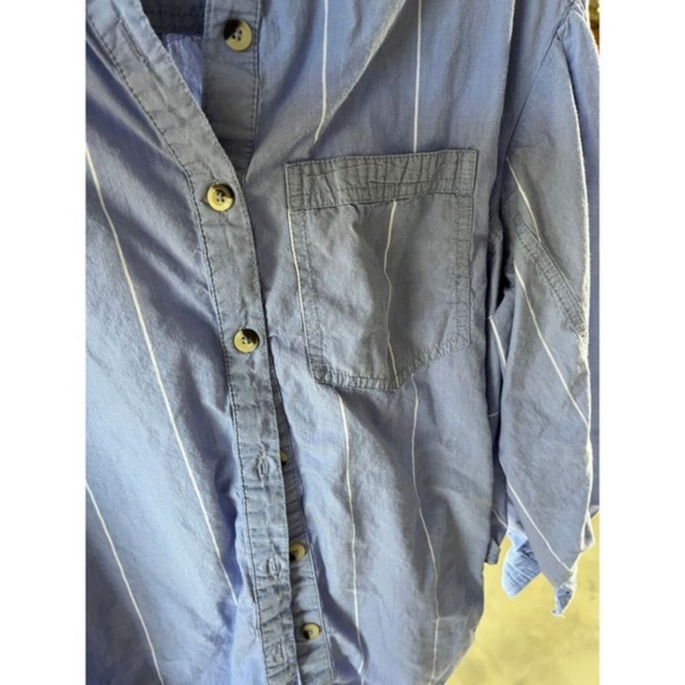 We The Free Blue White Striped Button Down Shirt Boho XS - Picture 3 of 7